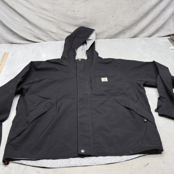 Carhartt Other - Carhartt Jacket Men Large Black Shoreline Vapor Storm Defender Hooded Waterproof